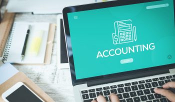 Laptop showing the word accounting